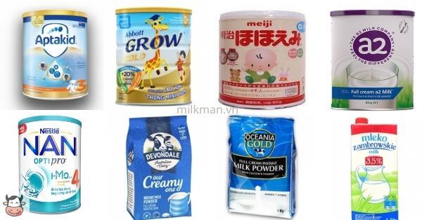 Một số thương hiệu sữa bột nhập khẩu nổi tiếng