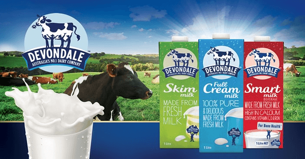 Sữa Devondale khá đa dạng và phong phú