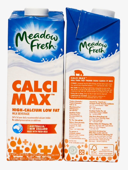 Sữa tươi Meadow Fresh Canxi bổ sung nguồn Canxi dồi dào