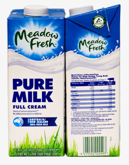 Sữa Meadow Fresh Pure Milk có hương vị béo ngậy, thơm ngon